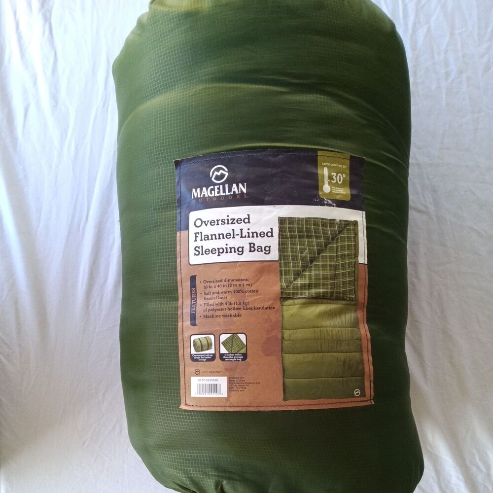NEW Magellan Outdoors 30 Degrees Rectangular Sleeping Bag In Green 80inX40